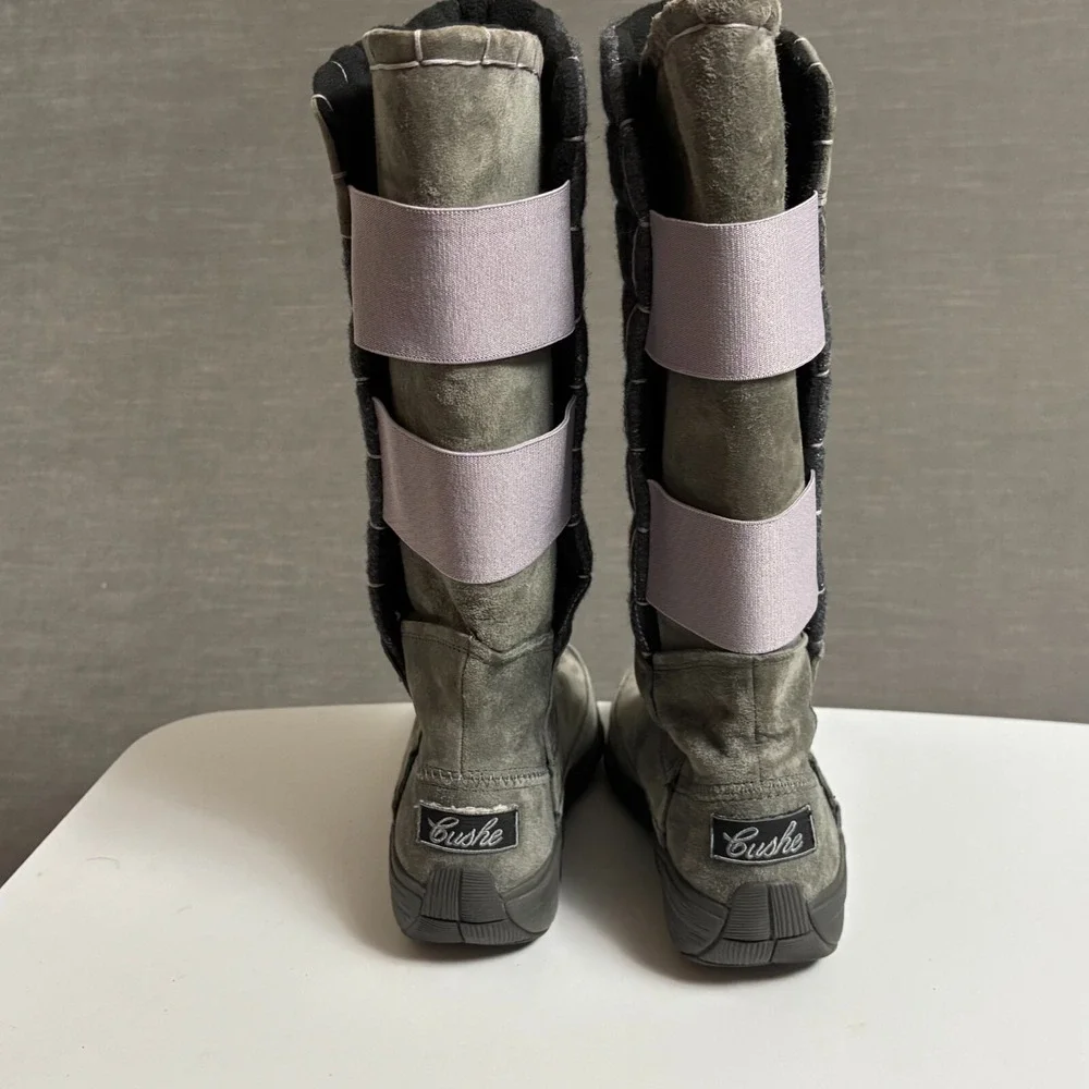 Cushe Boots 6 Gray Suede Tall Quilted Waterproof Winter Snow Comfort Outdoors‎